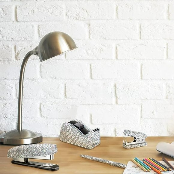 6 Pcs Bling Office Desk Accessories Set Crystal School Stationery Kit - Picture 5 of 6